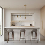 Cassandra Linear Chandelier – Modern Gold & Black Pendant Light for Kitchen Island