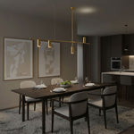 Cassandra Linear Chandelier – Modern Gold & Black Pendant Light for Kitchen Island