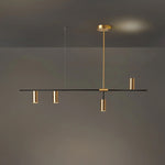 Cassandra Linear Chandelier – Modern Gold & Black Pendant Light for Kitchen Island