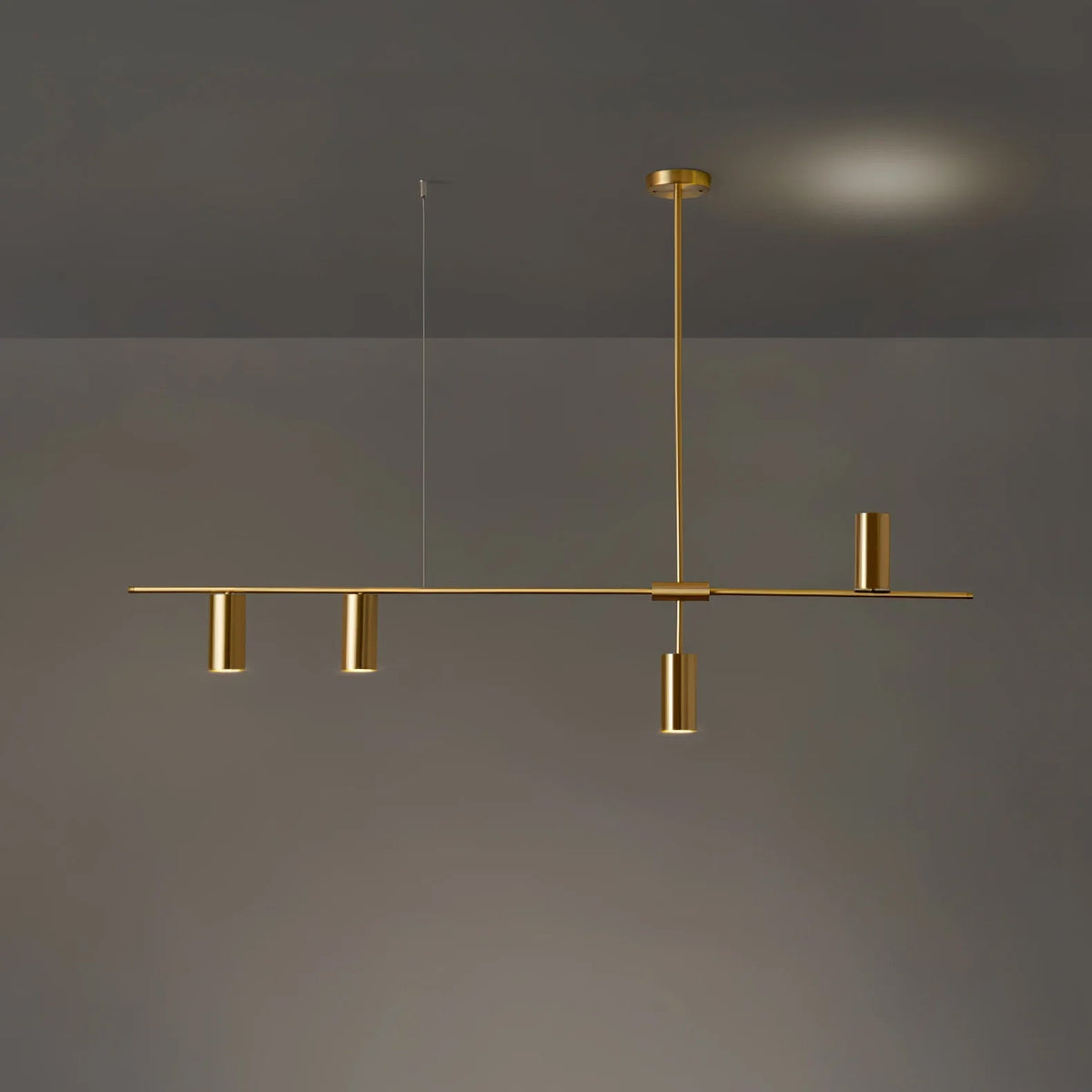 Cassandra Linear Chandelier – Modern Gold & Black Pendant Light for Kitchen Island