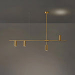 Cassandra Linear Chandelier – Modern Gold & Black Pendant Light for Kitchen Island