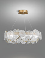 Cassia Modern LED Chandelier in Gold with Artisan Glass