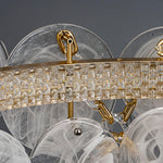 Cassia Modern LED Chandelier in Gold with Artisan Glass
