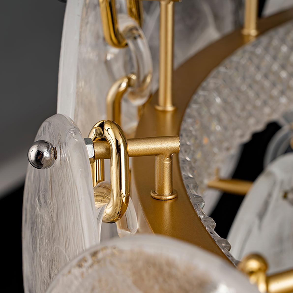 Cassia Modern LED Chandelier in Gold with Artisan Glass