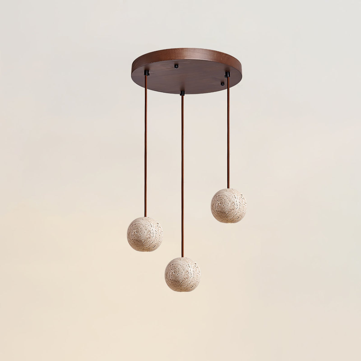 Cassia Travertine Pendant Light – Sculptural Stone Trio for Modern Interiors