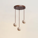 Cassia Travertine Pendant Light – Sculptural Stone Trio for Modern Interiors