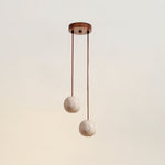 Cassia Travertine Pendant Light – Sculptural Stone Trio for Modern Interiors