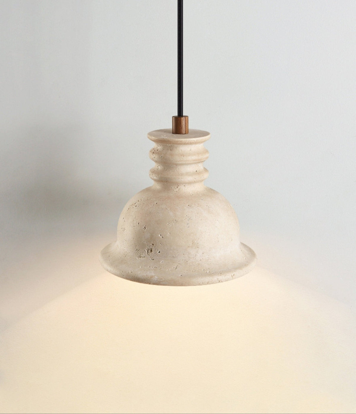 Cassian Stone Pendant Light – Travertine Bell Shade for Kitchen Island & Dining