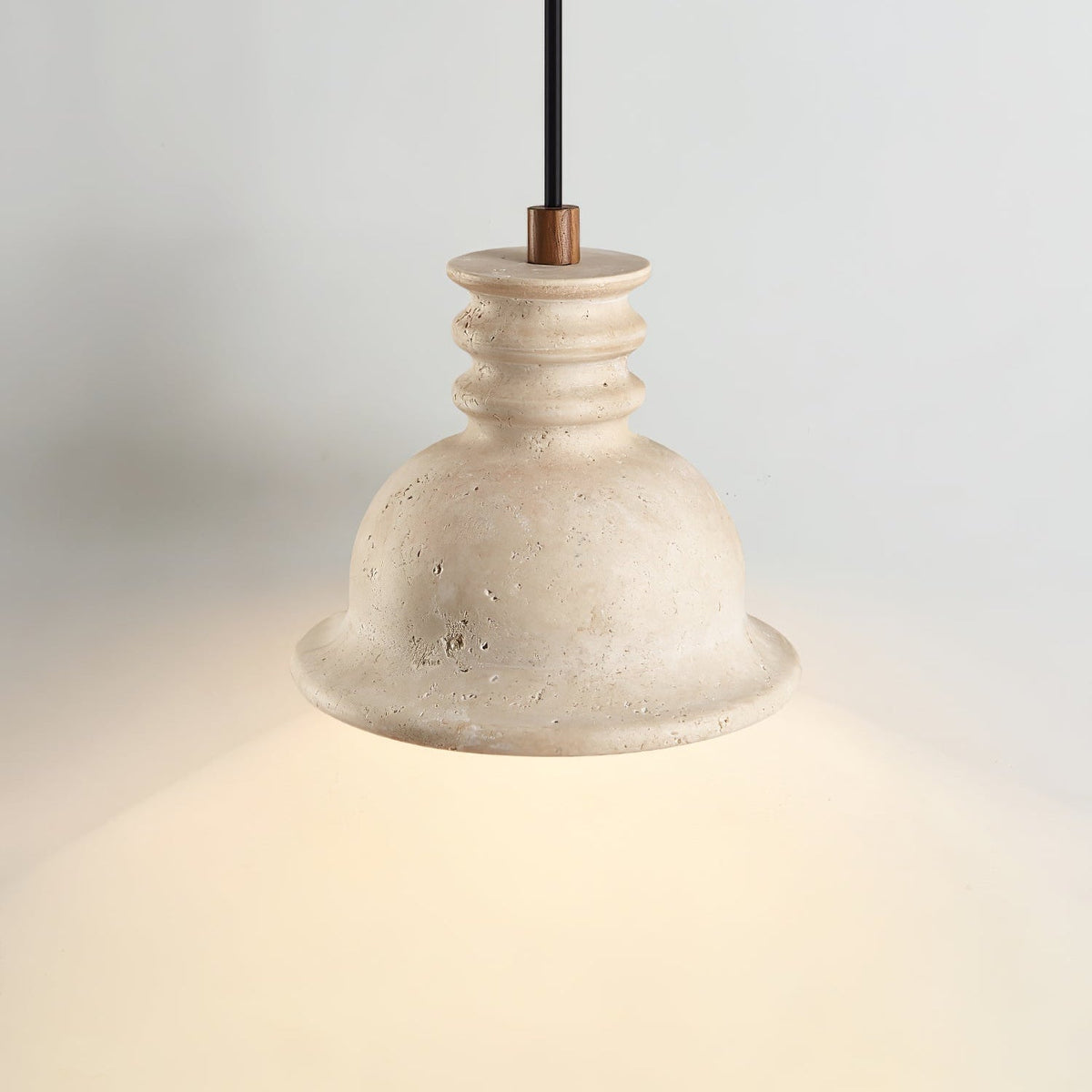 Cassian Stone Pendant Light – Travertine Bell Shade for Kitchen Island & Dining