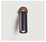 Cassius Adjustable Wall Sconce in Black Travertine and Walnut