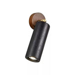 Cassius Adjustable Wall Sconce in Black Travertine and Walnut