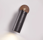 Cassius Adjustable Wall Sconce in Black Travertine and Walnut