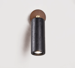 Cassius Adjustable Wall Sconce in Black Travertine and Walnut
