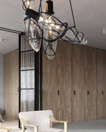 Castaway Glass Bottle Pendant Light, Artisan Mouth-Blown Glass Chandelier