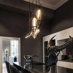 Castaway Glass Bottle Pendant Light, Artisan Mouth-Blown Glass Chandelier