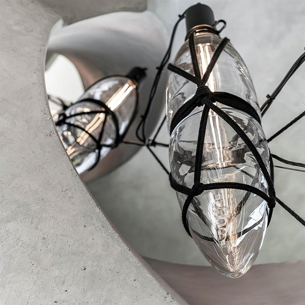 Castaway Glass Bottle Pendant Light, Artisan Mouth-Blown Glass Chandelier
