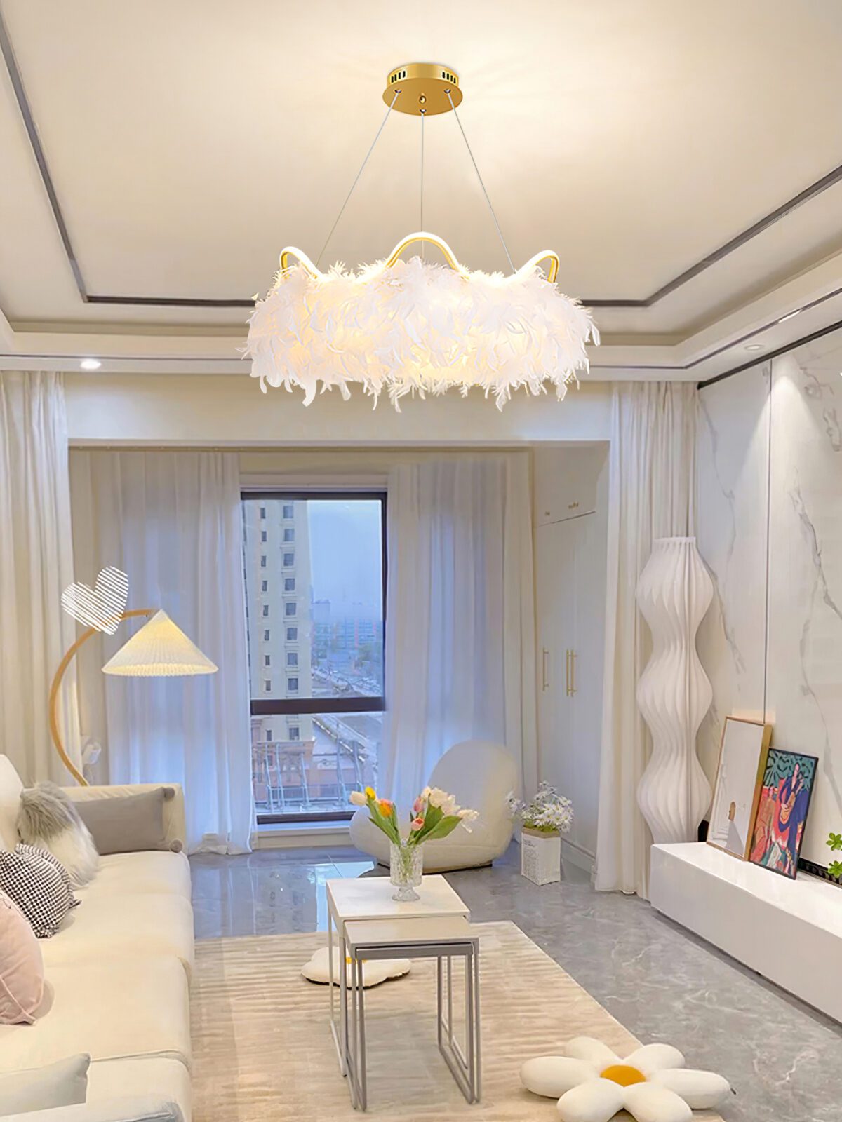 Cat Ear Feather Pendant Light