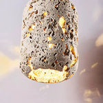 Cava Volcanic Stone Pendant Light — Sculptural Travertine Hanging Lamp