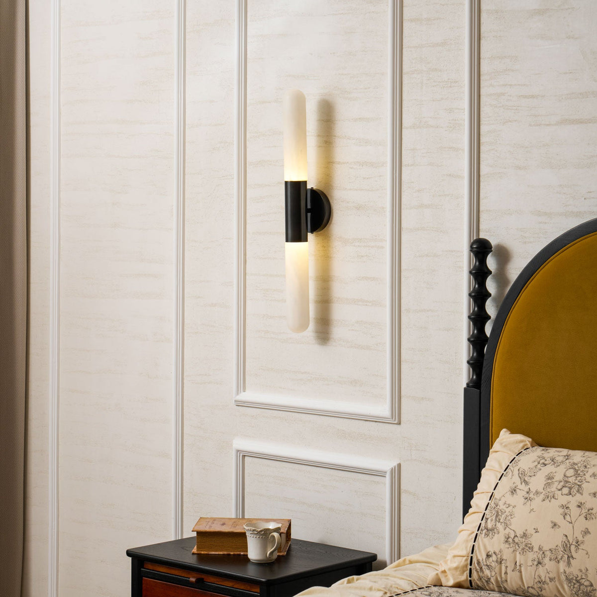 Cavoya Natural Alabaster Wall Sconce with Dual-Ended LED Glow