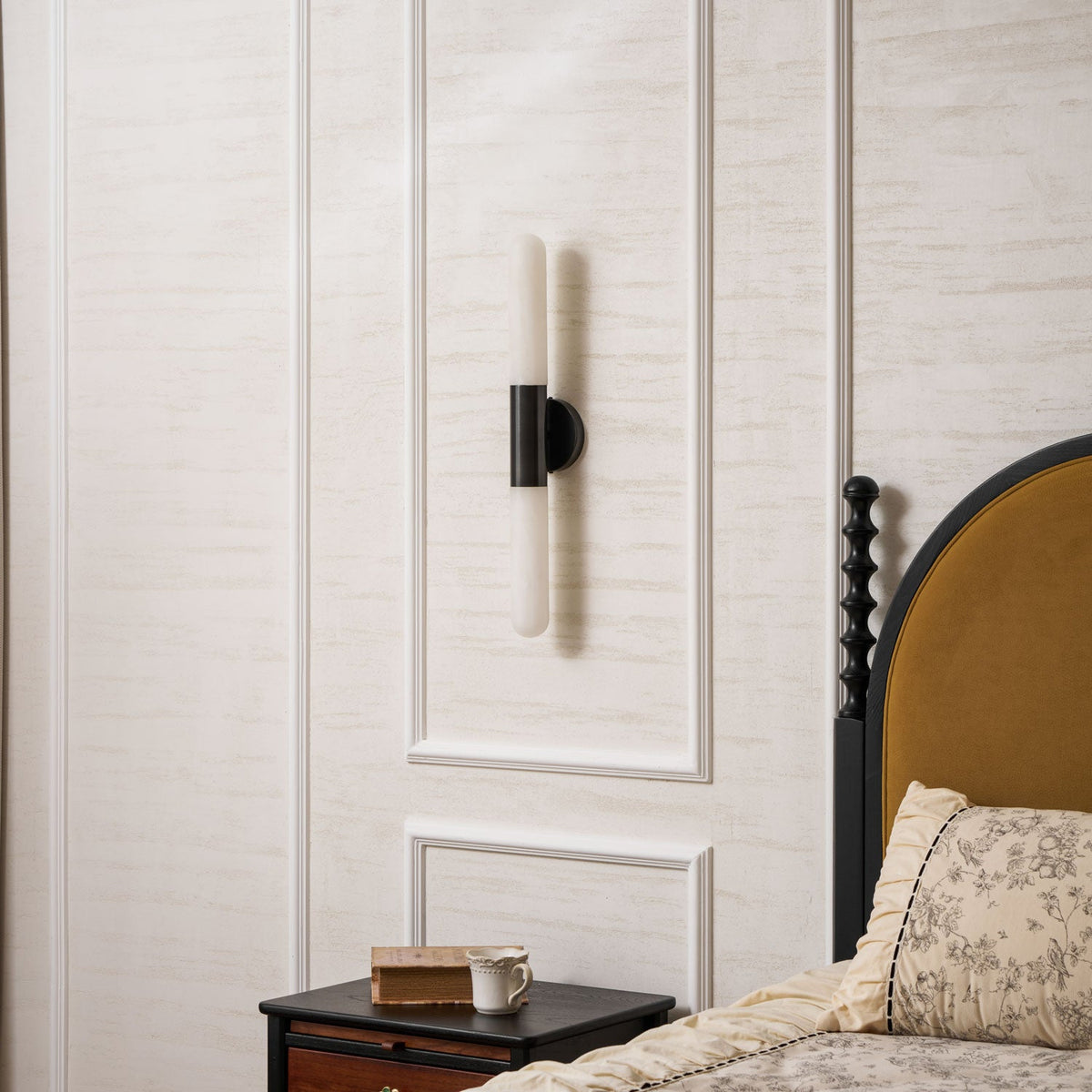 Cavoya Natural Alabaster Wall Sconce with Dual-Ended LED Glow