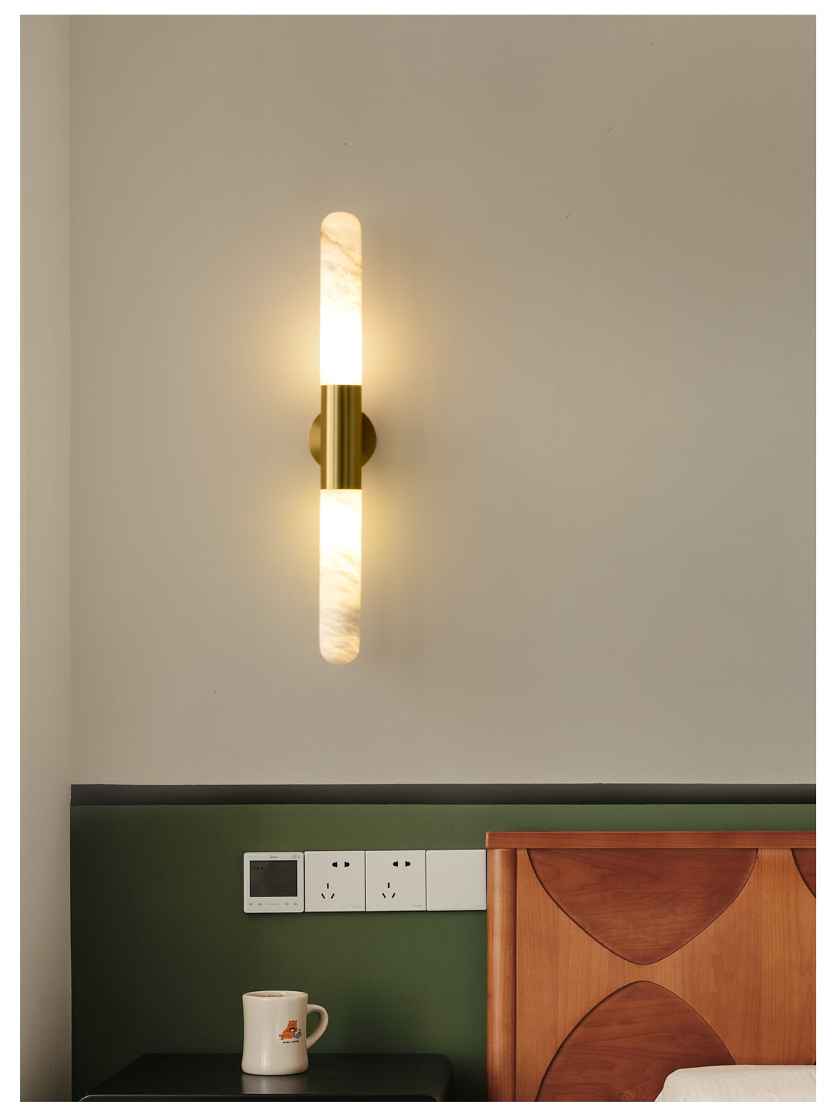 Cavoya Natural Alabaster Wall Sconce with Dual-Ended LED Glow