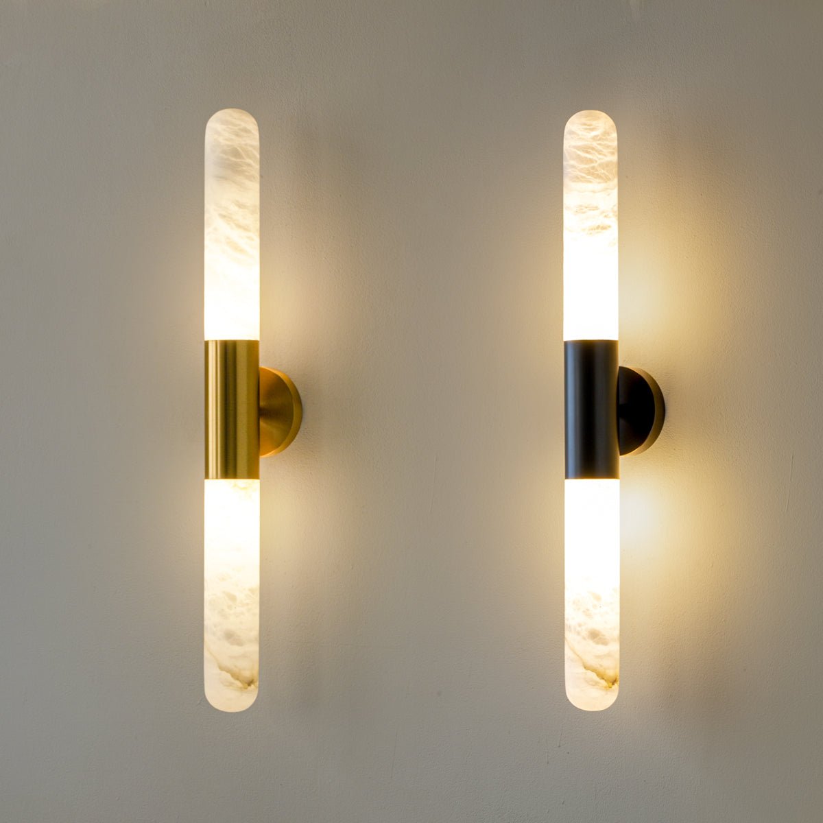 Cavoya Natural Alabaster Wall Sconce with Dual-Ended LED Glow