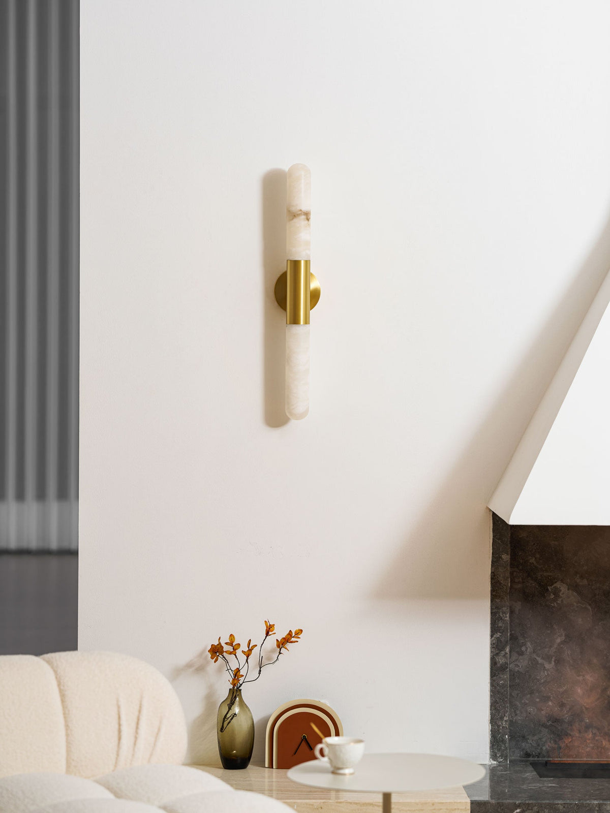 Cavoya Natural Alabaster Wall Sconce with Dual-Ended LED Glow