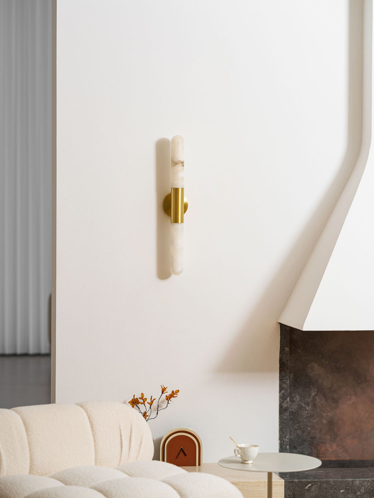 Cavoya Natural Alabaster Wall Sconce with Dual-Ended LED Glow