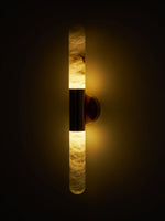 Cavoya Natural Alabaster Wall Sconce with Dual-Ended LED Glow