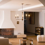 Elara Candle Chandelier – Modern Brass Candelabra Chandelier for Dining Room