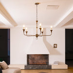 Elara Candle Chandelier – Modern Brass Candelabra Chandelier for Dining Room