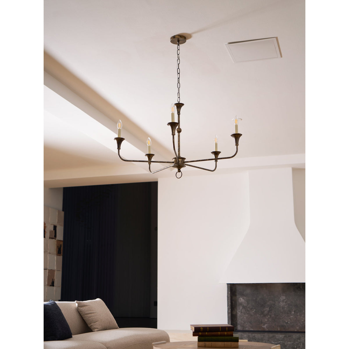 Elara Candle Chandelier – Modern Brass Candelabra Chandelier for Dining Room