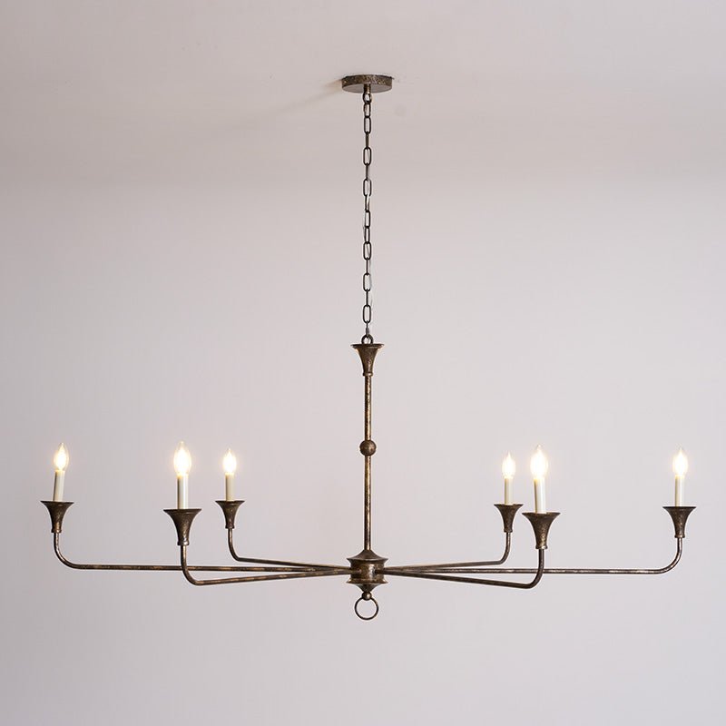 Elara Candle Chandelier – Modern Brass Candelabra Chandelier for Dining Room
