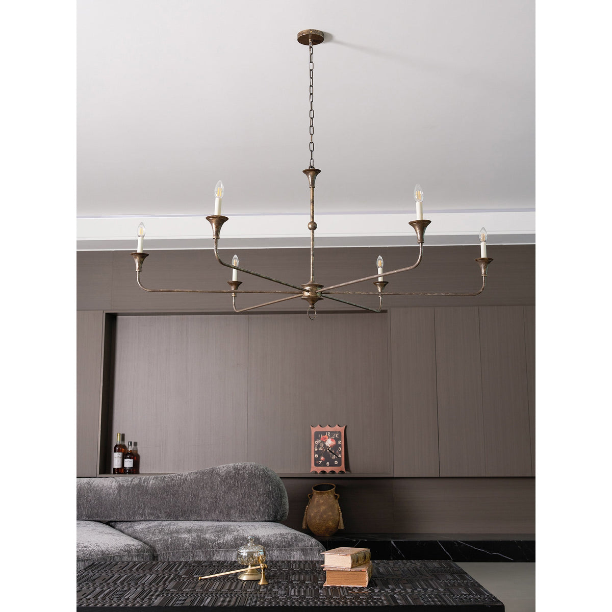 Elara Candle Chandelier – Modern Brass Candelabra Chandelier for Dining Room