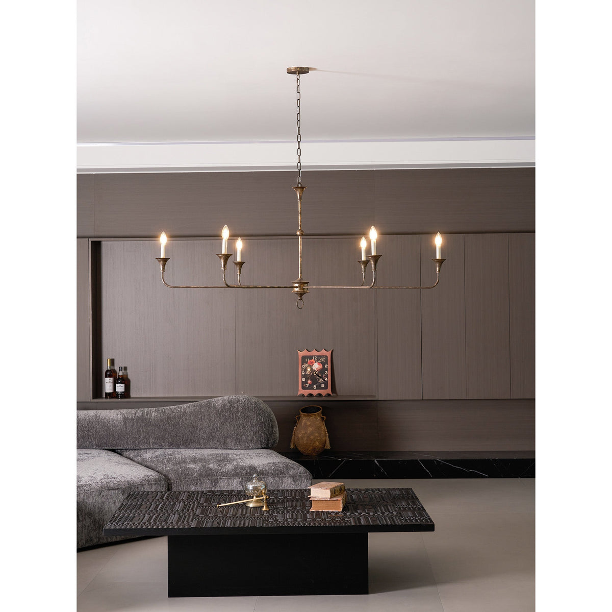 Elara Candle Chandelier – Modern Brass Candelabra Chandelier for Dining Room