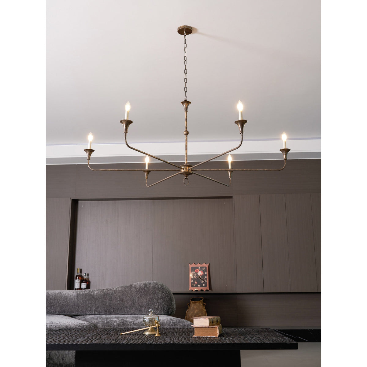 Elara Candle Chandelier – Modern Brass Candelabra Chandelier for Dining Room