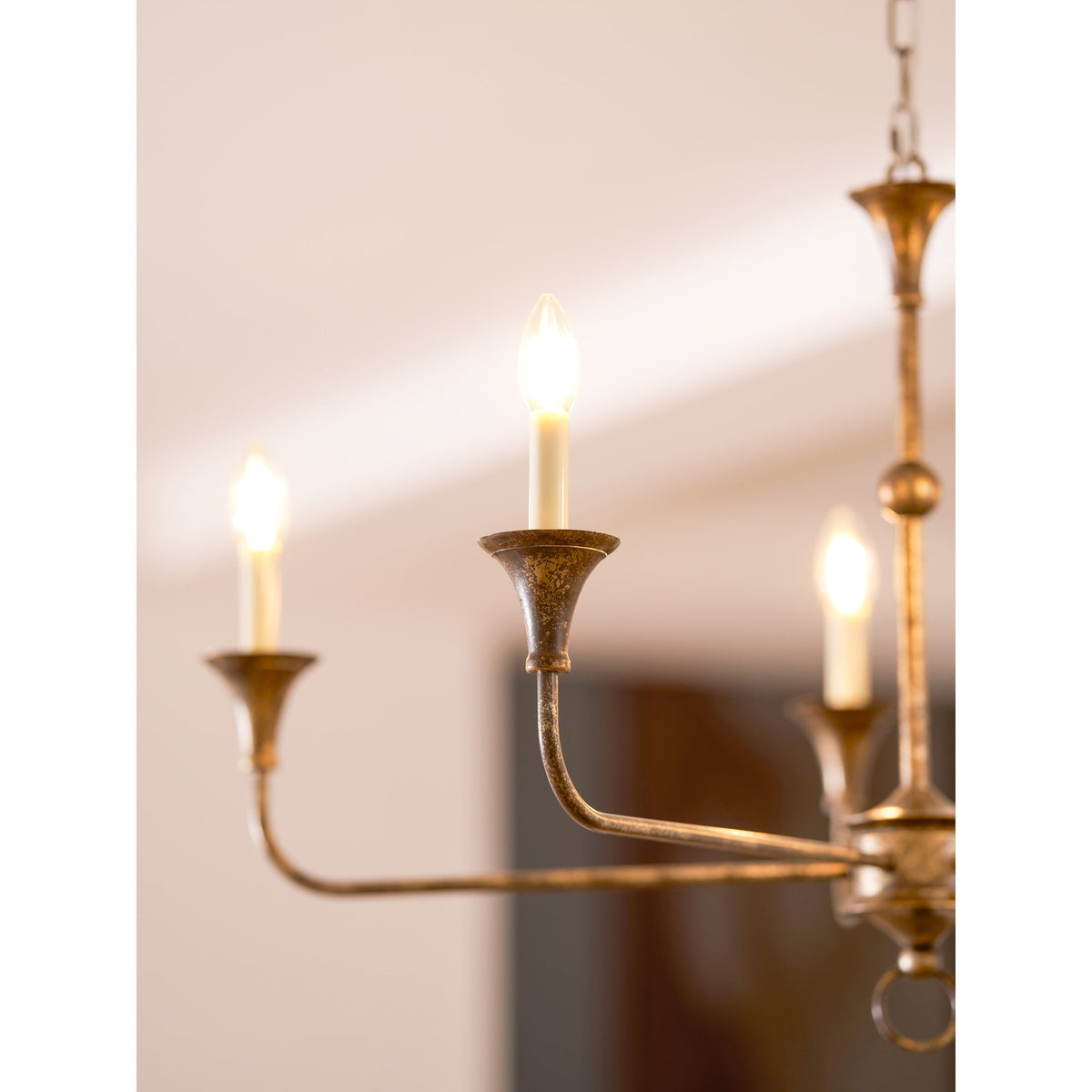 Elara Candle Chandelier – Modern Brass Candelabra Chandelier for Dining Room