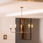 Elara Candle Chandelier – Modern Brass Candelabra Chandelier for Dining Room