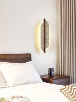 Celeste Travertine Wall Sconce with Rusted Metal Accent