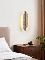 Celeste Travertine Wall Sconce with Rusted Metal Accent
