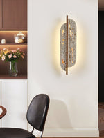 Celeste Travertine Wall Sconce with Rusted Metal Accent