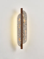 Celeste Travertine Wall Sconce with Rusted Metal Accent