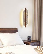 Celeste Travertine Wall Sconce with Rusted Metal Accent