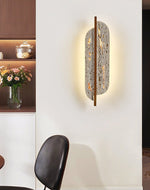 Celeste Travertine Wall Sconce with Rusted Metal Accent