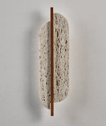 Celeste Travertine Wall Sconce with Rusted Metal Accent