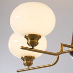 Celeste Walnut Sphere Chandelier – Modern Brass & Glass Pendant Light