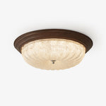 Celestia Walnut Flush Mount Ceiling Light with Glass Dome