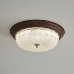 Celestia Walnut Flush Mount Ceiling Light with Glass Dome