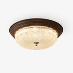Celestia Walnut Flush Mount Ceiling Light with Glass Dome