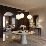 Celestial Orb Trio Pendant Light – Modern Glass Chandelier for Dining Room and Entryway